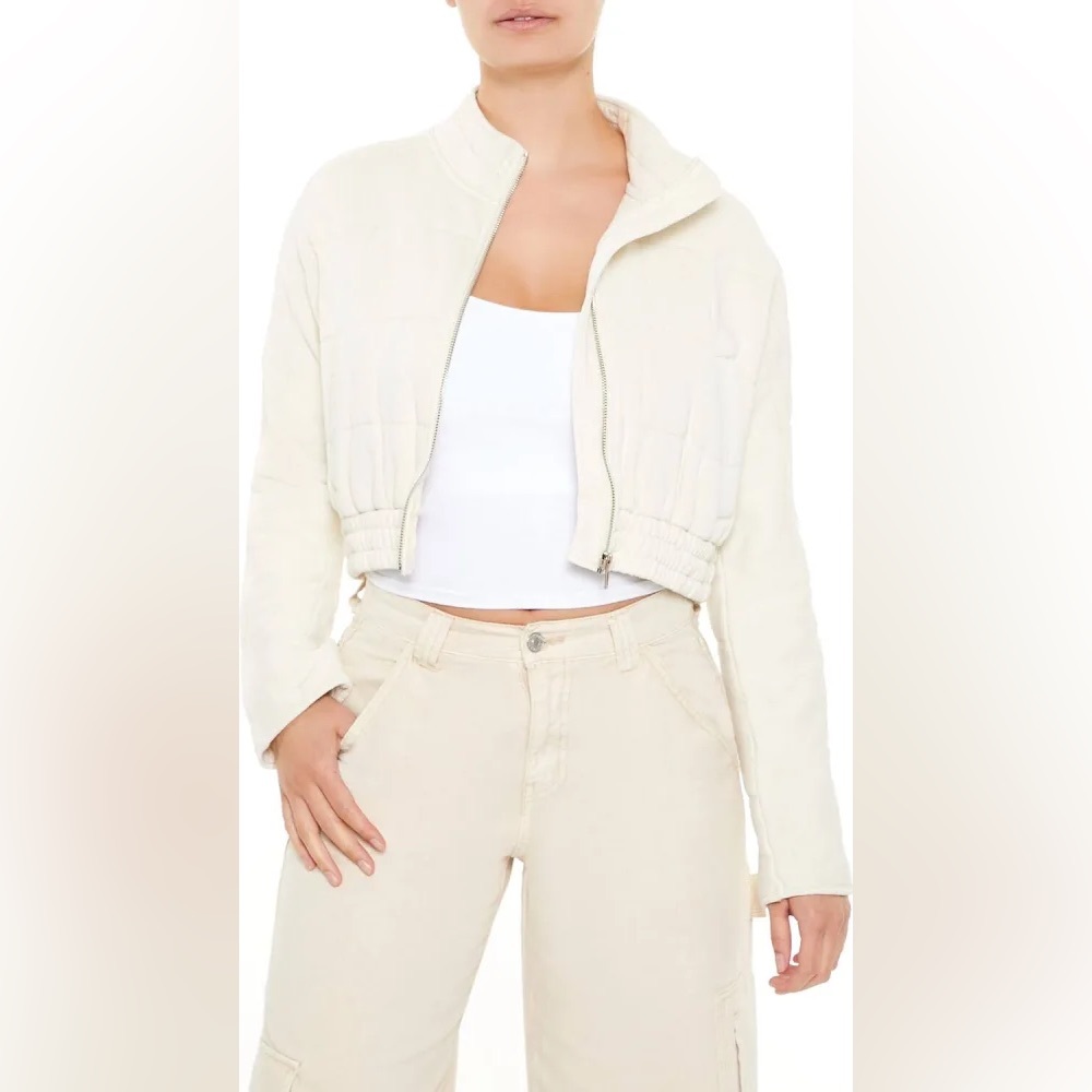 Women's Quilted zip-up cropped Jacket